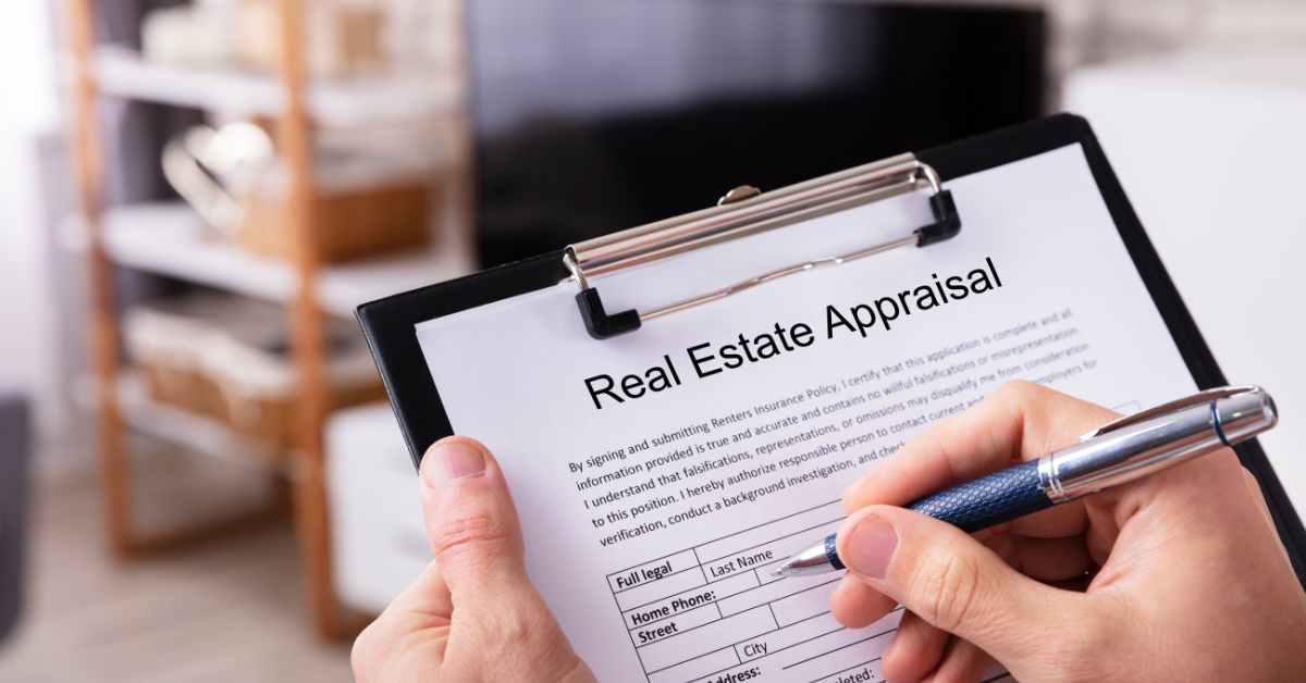 Home appraisal document with a pen, representing property valuation in real estate.