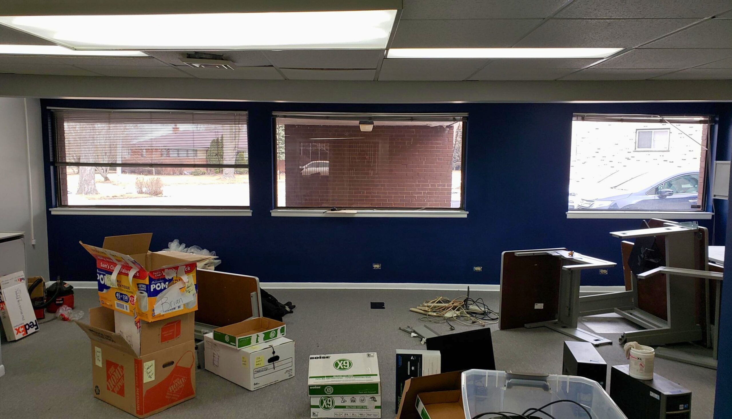 acant office floor in Chicago showing high vacancy rates impacting property values