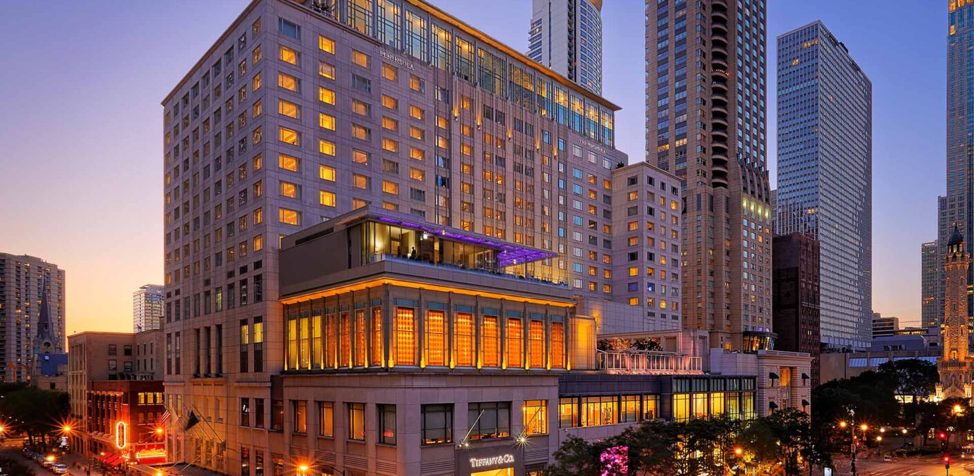 Downtown Chicago hotels illustrating current market conditions for Cook County hospitality properties