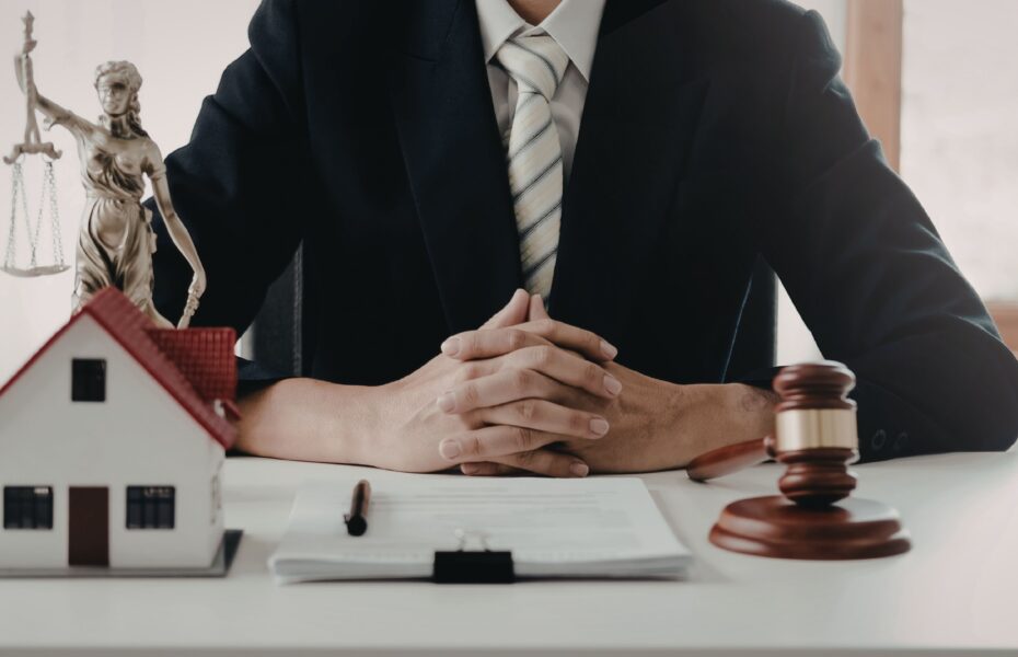Family lawyer reviewing divorce property documents in Illinois