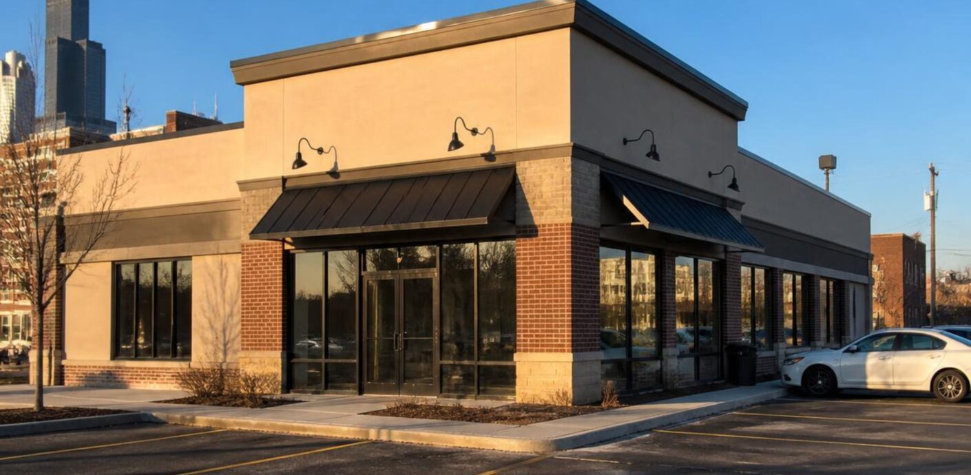 Leased commercial building valued using a cap rate in commercial real estate