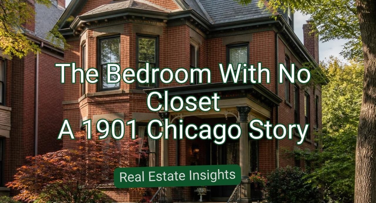 Vintage home appraisal story about a 1901 Chicago brick house with a bedroom and no closet.
