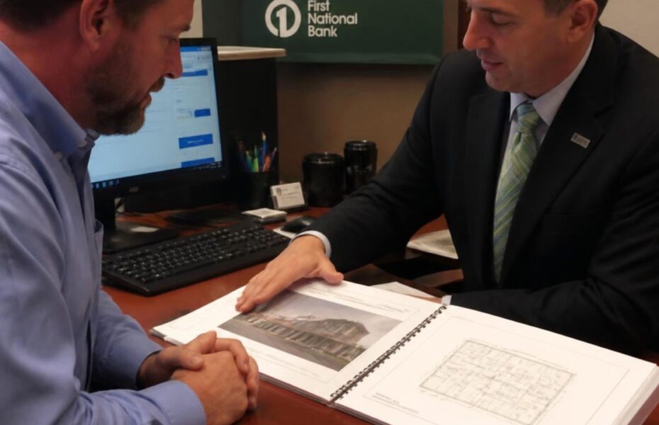 Lender reviewing an SBA appraisal report for a 7(a) loan on an owner-occupied commercial building