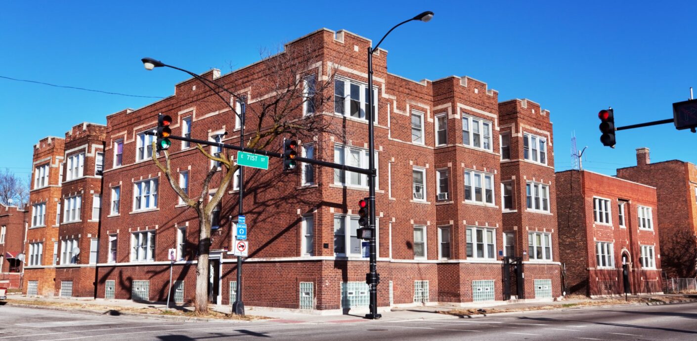 Chicago six-flat apartment building valued in a commercial real estate divorce appraisal