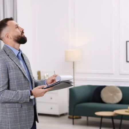 PahRoo appraiser using a tablet during a property visit